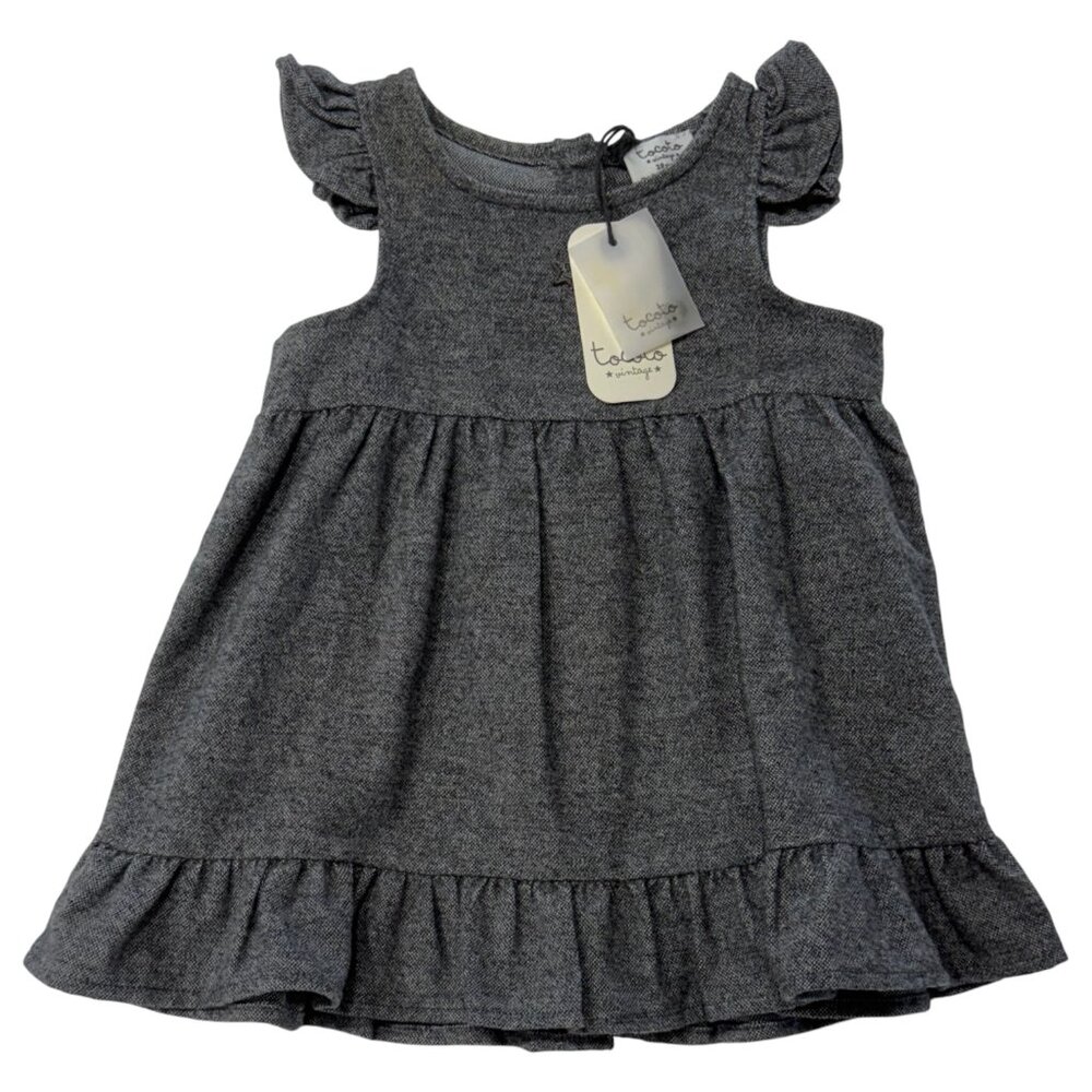 TOCOTO VINTAGE - MINI DRESS - GREY COTTON - NEW WITH TAG
